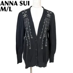【美品】 ANNA SUI 長袖カーディガン M/L ブラック 星柄のサムネイル