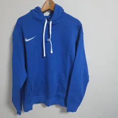 XL/110 ナイキ バックロゴ スウッシュ 起毛 フード Tシャツ ブルー (傷なし 最高)