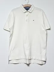 トミーヒルフィガー 白 半袖 ポロTシャツ