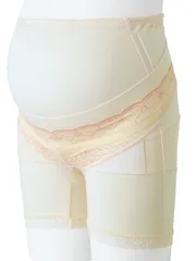 新品 犬印本舗 オールインワンマタニティパンツ L シャンパンベージュ HB8392