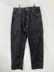 YAMANE デニムパンツ 38×34 ブラック フルレングス 無地 バックプリント スタンダード ストレート レギュラー リジッド・ワンウォッシュのサムネイル
