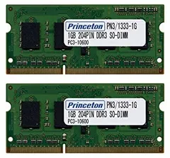 【中古】 プリンストン DOS V ノート用メモリ 2GB (1GBx2枚組) PC3-10600 204pin DDR3-SDRAM SODIMM PDN3 1333-1GX2 中古】 プリンストン DOS V ノート用メモリ 2GB (1GBx2枚組) PC3-10600