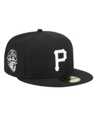 【送料無料】 ニューエラ メンズ 帽子 アクセサリー Mens Black Pittsburgh Pirates Logo 59FIFTY Fitted Hat Black