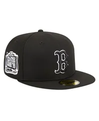 【送料無料】 ニューエラ メンズ 帽子 アクセサリー Mens Black Boston Red Sox Logo 59FIFTY Fitted Hat Black