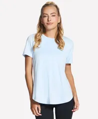 スケッチャーズ レディース トップス Tシャツ Skechers Womens Active Go Walk Wear Go Dri Swiftunic TShirt Rain Blue Heatheのサムネイル