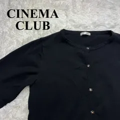 CINEMA CLUB シネマクラブ ニットカーディガン 装飾ボタン アクリル混 黒 ブラック 長袖 Lサイズ 春秋 きれいめ オフィスカジュアル レディース【187】