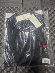アミ ハート ロゴ ブラック ポロTシャツ 新品 M
