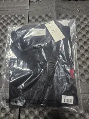アミ ハート ロゴ ブラック ポロ Tシャツ L