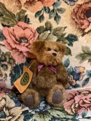 ボーイズベア 茶色 クマのぬいぐるみ 紫リボン