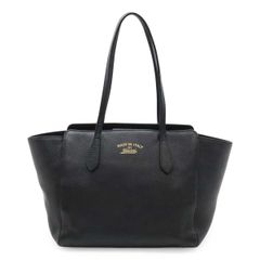 美品✨GUCCI スウィング ラージ トートバッグ レザー 肩掛け ブラック