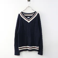 シオタ CIOTA Cricket Sweater チルデンニット プルオーバー F｜ネイビー セーター Ｖネック ケーブル【2400014944242】のサムネイル