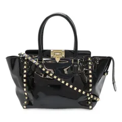 VALENTINO GARAVANI ヴァレンティノ ガラヴァーニ ヴァレンチノ バレンティノ ロックスタッズ ハンドバッグ 2WAYショルダー ブラック 黒のサムネイル