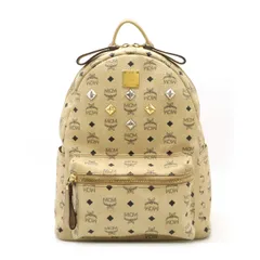 MCM エムシーエム ヴィセトス ロゴグラム バックパック リュックサック スタッズ PVC レザー ベージュ MMK2AVE01IG001のサムネイル