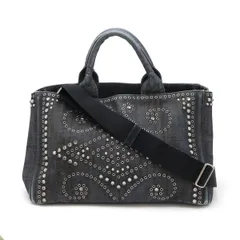 極美品✨ PRADA カナパ S ハンドバッグ スタッズ ビジュー 黒 2026年最新】カナパ ビジューの人気アイテム - メルカリ