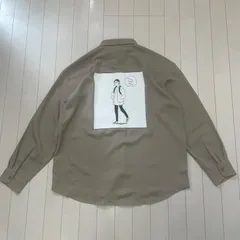 NAIVE MAGIC バックプリント シャツ ベージュ メンズL相当 オーバーサイズのサムネイル