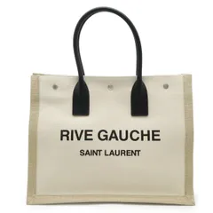 SAINT LAURENT PARIS サン ローラン パリ YSL イブサンローラン リヴゴーシュ トートバッグ キャンバス レザー ベージュ ブラック 617481のサムネイル