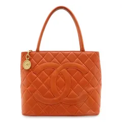 CHANEL シャネル マトラッセ ココマーク 復刻トート トートバッグ ショルダーバッグ ラムスキン レザー オレンジ ゴールド金具 A01804