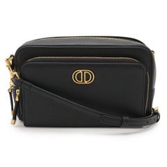 極美品【DIOR】カロ ダブルポーチ 2way ショルダーバッグ 黒 ギャラ 