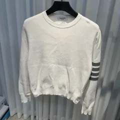 トムブラウン 四本サイドライン ミラノステッチ ニット 白のサムネイル