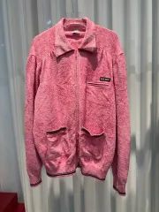 (42) MIU MIU ミュウミュウ ロゴ ツアーベルベット レディース ジップアップ ジャケット ピンクのサムネイル