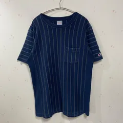 Champion リバースウィーブ 半袖Tシャツ ストライプ XL表記 メンズM〜L相当 綿100%