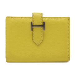 エルメス べアン 二つ折り財布 イエロー×エルメスブルー クリーニング 