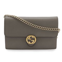 美品✨GUCCI インターロッキング ショルダーバッグ グレージュ 