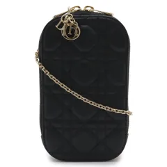 Christian Dior クリスチャン ディオール レディディオール Call'in Dior コーリンディオール フォンホルダー スマホケース レザー ブラック 黒