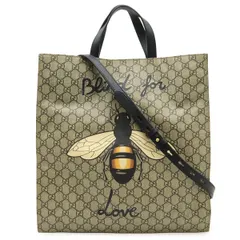 GUCCI グッチ GGスプリーム ビープリント 蜂 ハチ トートバッグ 2WAY