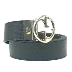 新品同様 GUCCI グッチ ベルト メンズ レザー GG ロゴ ブラック
