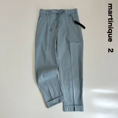 新品☆martinique マルティニーク☆コットンリネンイージーテーパードパンツ 2 ライトブルー ドロストのサムネイル