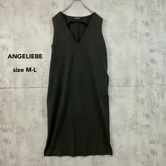 ANGELIEBE エンジェリーベ M-L グレー  ワンピース ジャンパースカート Ｖネック ノースリーブ ロング 丈 産前 産後 妊婦 ストレッチ 伸びる 楽ちん 事務服 仕事 通勤 冠婚葬祭 お宮参り フォーマル ★ ■◆のサムネイル