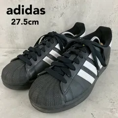 adidas originals アディダスオリジナルス 27.5cm スーパースター SUPERSTAR スニーカー シューズ 3本ライン トレフォイル ロゴ ローカット ストリート 定番 古着 カジュアル ブラック 黒 シルバー ★ ■■