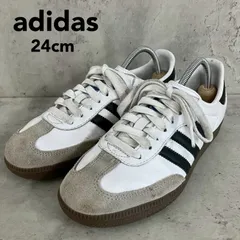 adidas originals アディダスオリジナルス 24.0cm SAMBA サンバ ホワイト 白 B75806 スニーカー ローカット カジュアル ファッション ストリート ガムソール スウェード 定番 人気 靴 シューズ 古着 ★ ■■