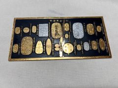 E-5 開運黄金小判 東芝 ブラックストライプ 24KGP 記念品 額装 彫金