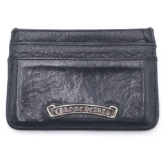 CHROME HEARTS (クロムハーツ) DOUBLE SIDE ダブルサイド スクロールラベル付レザーカードケース ブラックのサムネイル