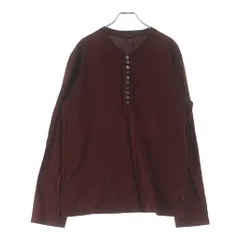 LOUIS VUITTON (ルイヴィトン) ヘンリーネック 10ボタン ロゴピスネーム ロングスリーブカットソー レッドのサムネイル