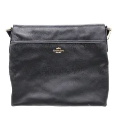 COACH コーチ ショルダーバッグ ペブルド レザー  斜め掛け クロスボディ  ブラック レディース 【中古】