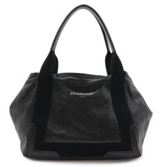 極美品 バレンシアガ レザー ネイビーカバスS エクスクルーシブライン 