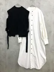 UNITED TOKYO ユナイテッドトウキョウ ニットベストセット ボタンダウン スタンドカラー シャツ ワンピース size0/白 ■■ レディース