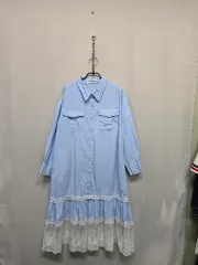 スカイブルー レース シャツ ONE PIECE