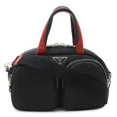 PRADA プラダ トライアングルロゴ ハンドバッグ ミニボストン 2WAY ショルダーバッグ ナイロン NERO ブラック レッド 国内ブティック購入品 1BB062