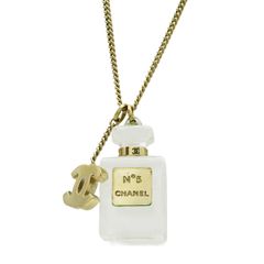 CHANEL 샤넬 코코 마크 향수 퍼퓸 No.5 병 모티브 목걸이 펜던트 GP 골드 04 A