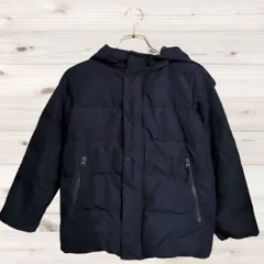B1686 グローバルワーク GLOBAL WORK アダストリア ダウンジャケット アウター(XL LL) ネイビー系 フード ジップアップ ボタン 防寒 羽織 無地 シンプル 着回しのサムネイル