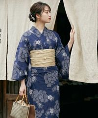 一点もの】バティック メンズ浴衣と帯のセット/大人シックモダン 