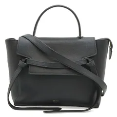 CELINE セリーヌ ベルトバッグ マイクロ ハンドバッグ 2WAY ショルダーバッグ 斜め掛け レザー ブラック 黒 ゴールド金具 189153