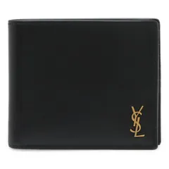 SAINT LAURENT PARIS サン ローラン パリ YSL イブサンローラン タイニー カサンドラ ロゴ 2つ折札入れ 二つ折り財布 レザー ブラック 黒 607727のサムネイル