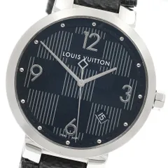 ルイ・ヴィトン LOUIS VUITTON Q1D07 タンブール スリム ダミエ グラフィット デイト クォーツ メンズ 良品 箱付き_956288のサムネイル