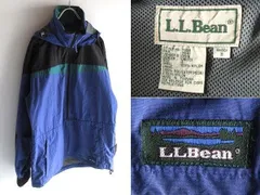 希少 80sビンテージ L.L.BEAN エルエルビーン ロゴワッペン ハーフジップ プルオーバー ナイロンジャケット アノラックパーカー S ヴィンテージ古着