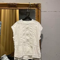 6 LOULOU WILLOUGHBY ルルウィルビー 花柄 ブラウス シャツ トップス　レディース　blouse　shirt　Tops　ladies お呼ばれ　デート　オフィスカジュアル　食事会　ホワイト オフホワイト アイボリー 白 シロ　lace　レースのサムネイル